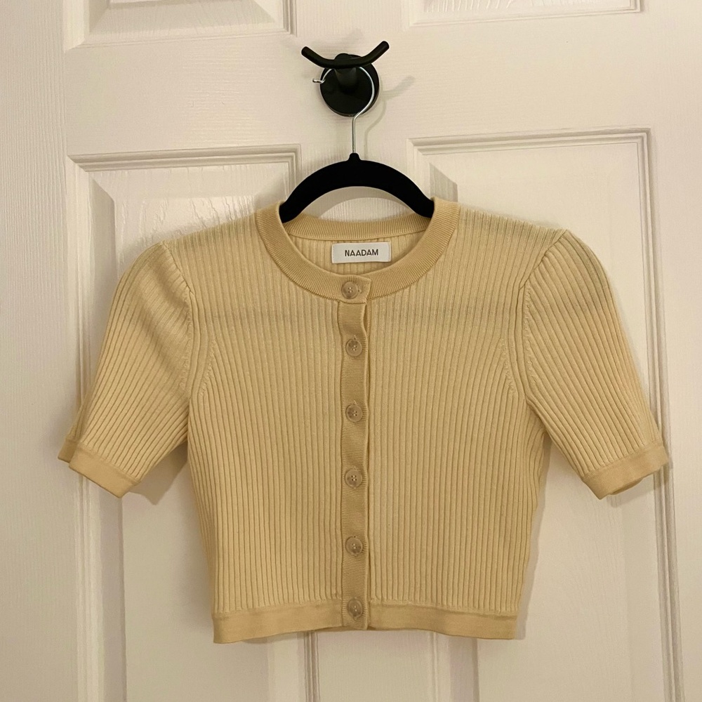 Merino Silk Blend Butter Yellow Cardigan